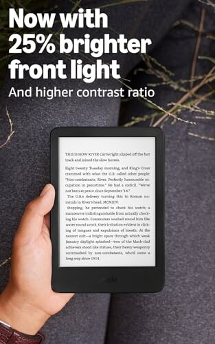 An e-reader with a brighter front light and higher contrast, making reading a more enjoyable experience.