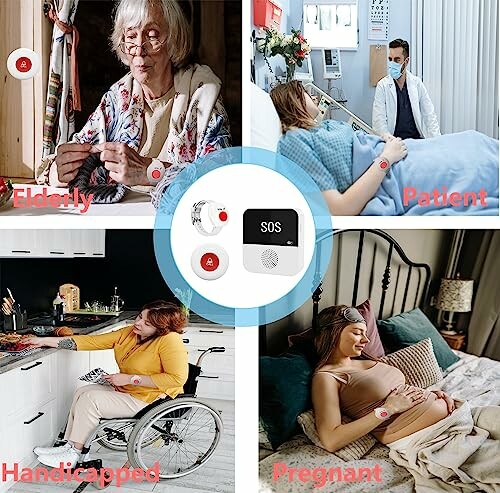 Emergency medical alert system for elderly, patient, handicapped, and pregnant individuals.