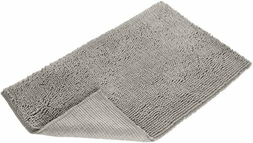 Gray bath mat with textured surface
