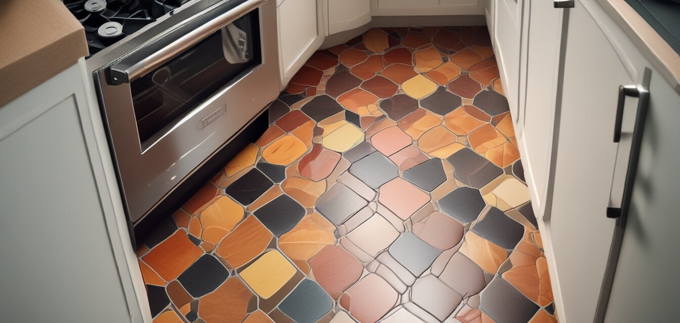 Non-slip mats in a kitchen for added safety.